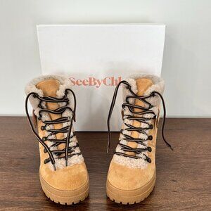 See by Chloe Eileen Bootie with Sheepskin lining- Women's  EU40